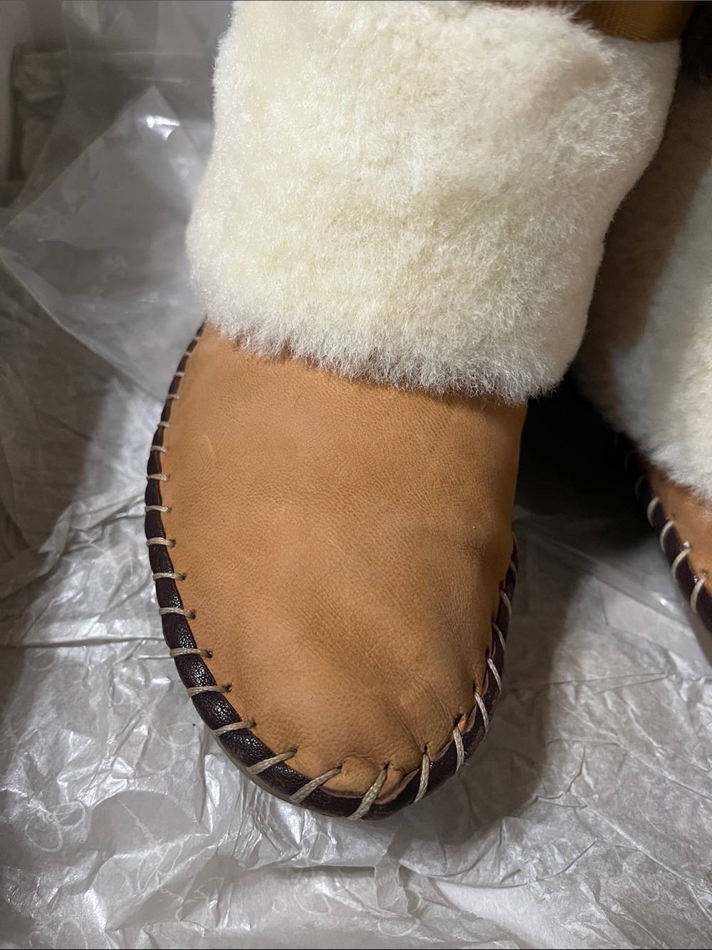 Cozy Shearling Boots in Cream and Tan - Picture 9 of 12